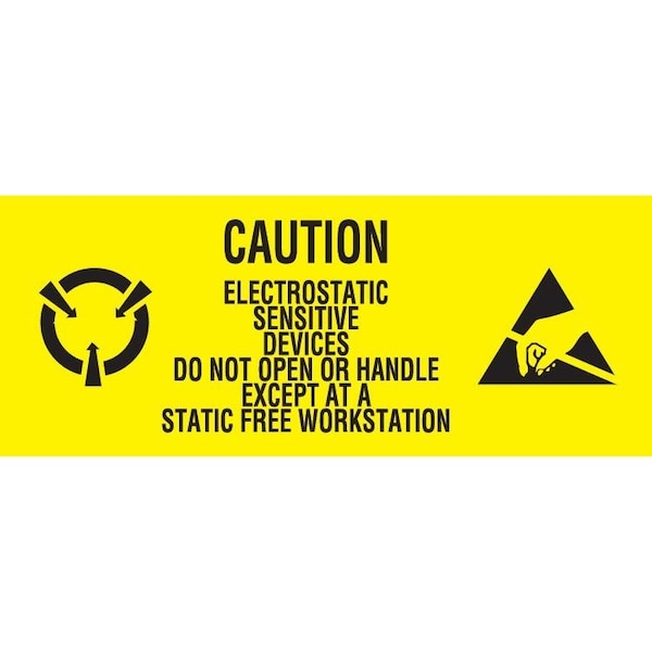 Label, DL9060, CAUTION ELECTRONIC SENSITIVE DEVICES, 1" X 2-1/2"